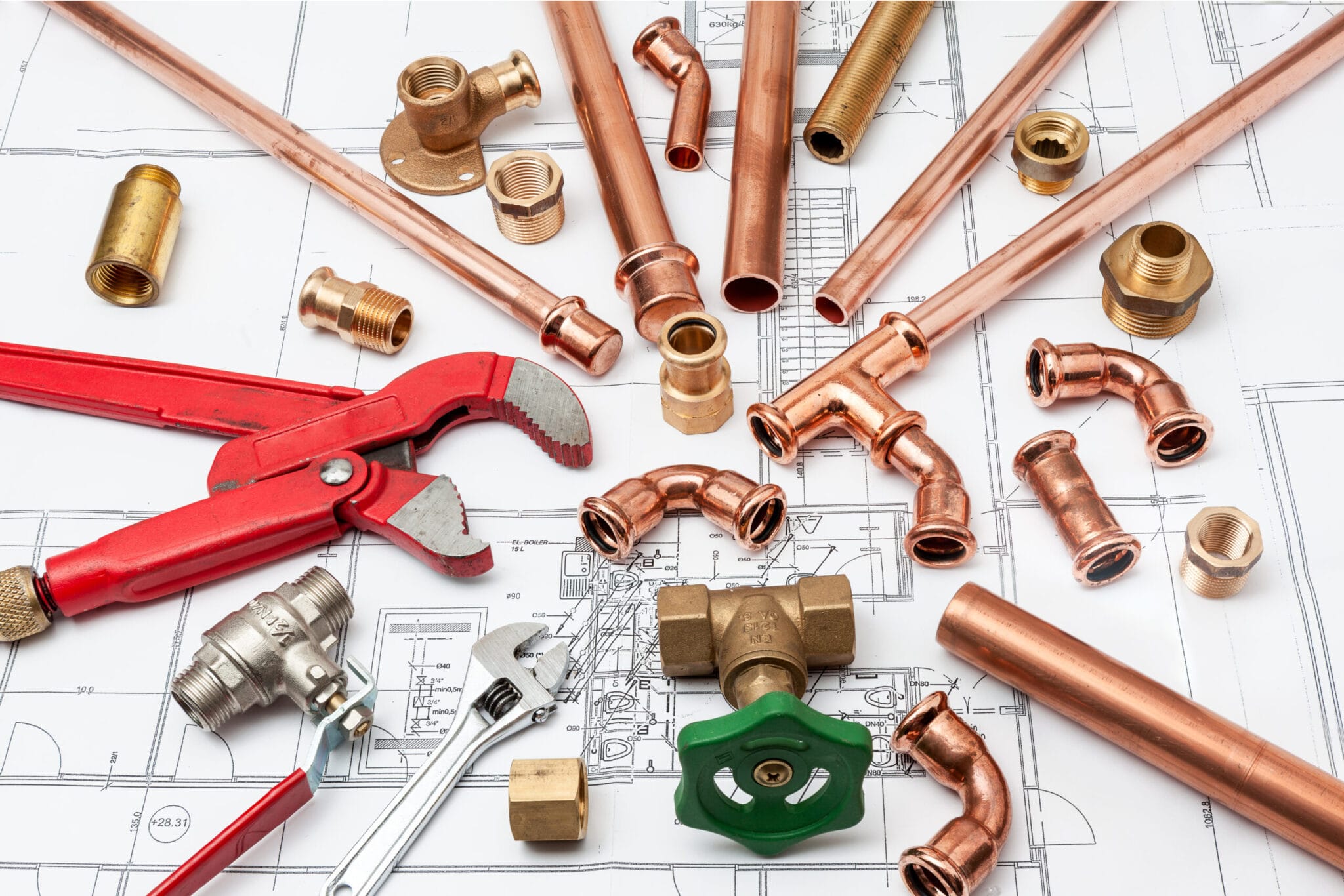 Copper pipe fittings and plumbing parts for Prescott Valley, Arizona repairs